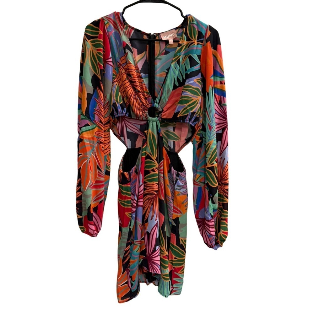 SHOW ME YOUR MUMU Go Out Cut Out Mini Dress Tropical Paradise Size Medium - Picture 5 of 16